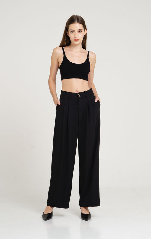 Chester Wide Leg Black Pants – 287210