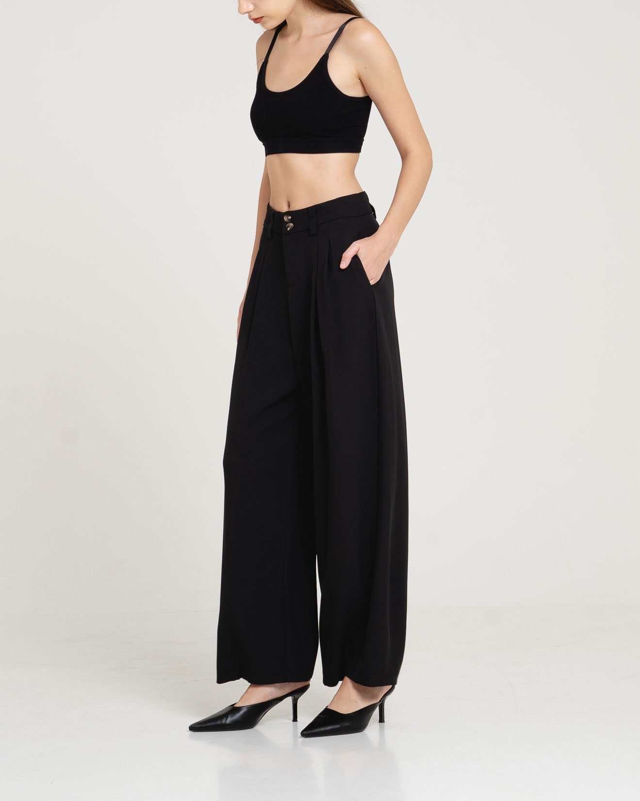 Chester Wide Leg Black Pants – 287210