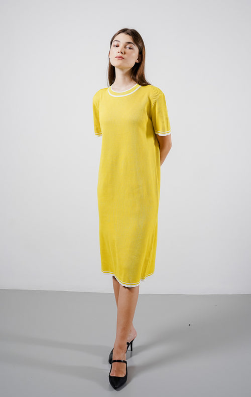 Jolin Knit Lime Dress – Gaun Knit Wanita