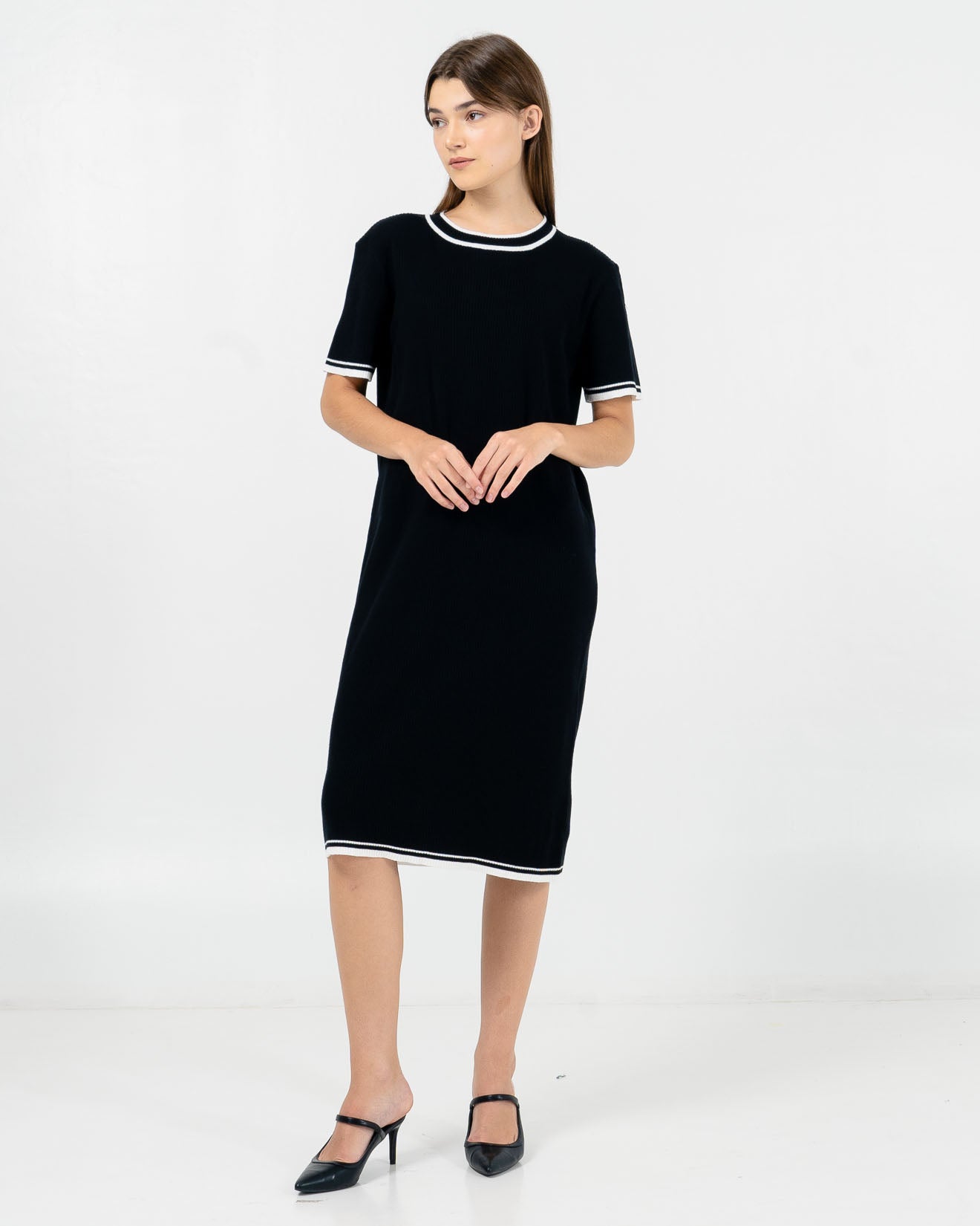 Jolin Knit Black Dress - Gaun Knit Wanita