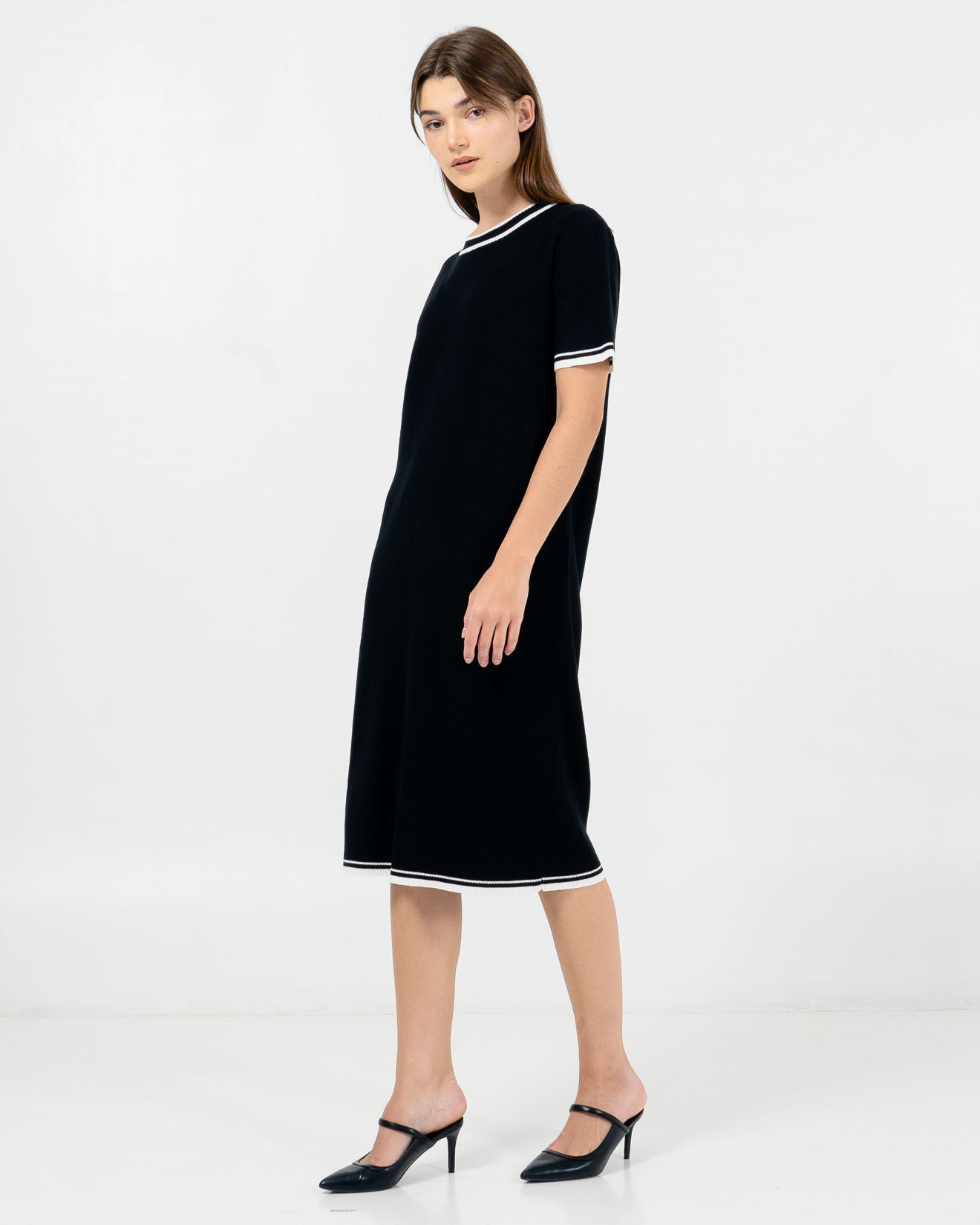 Jolin Knit Black Dress - Gaun Knit Wanita