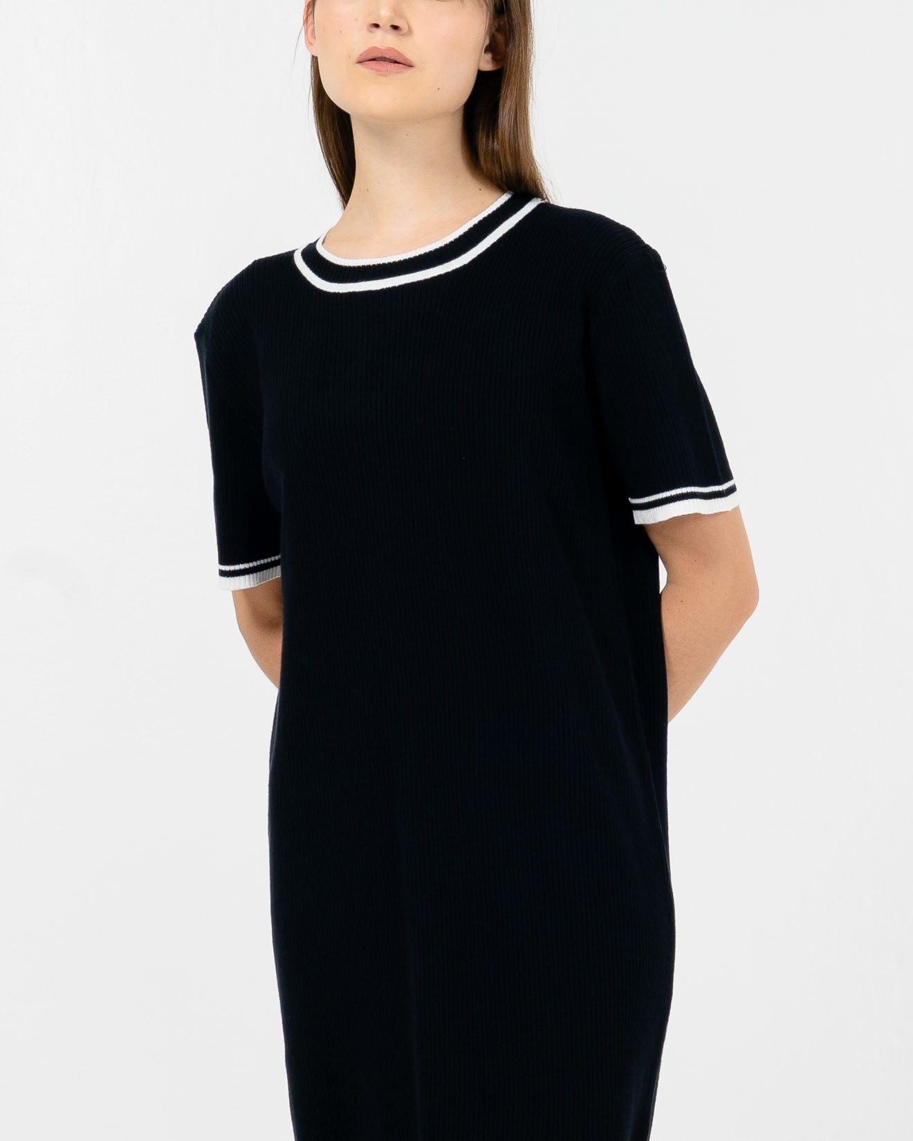 Jolin Knit Black Dress - Gaun Knit Wanita