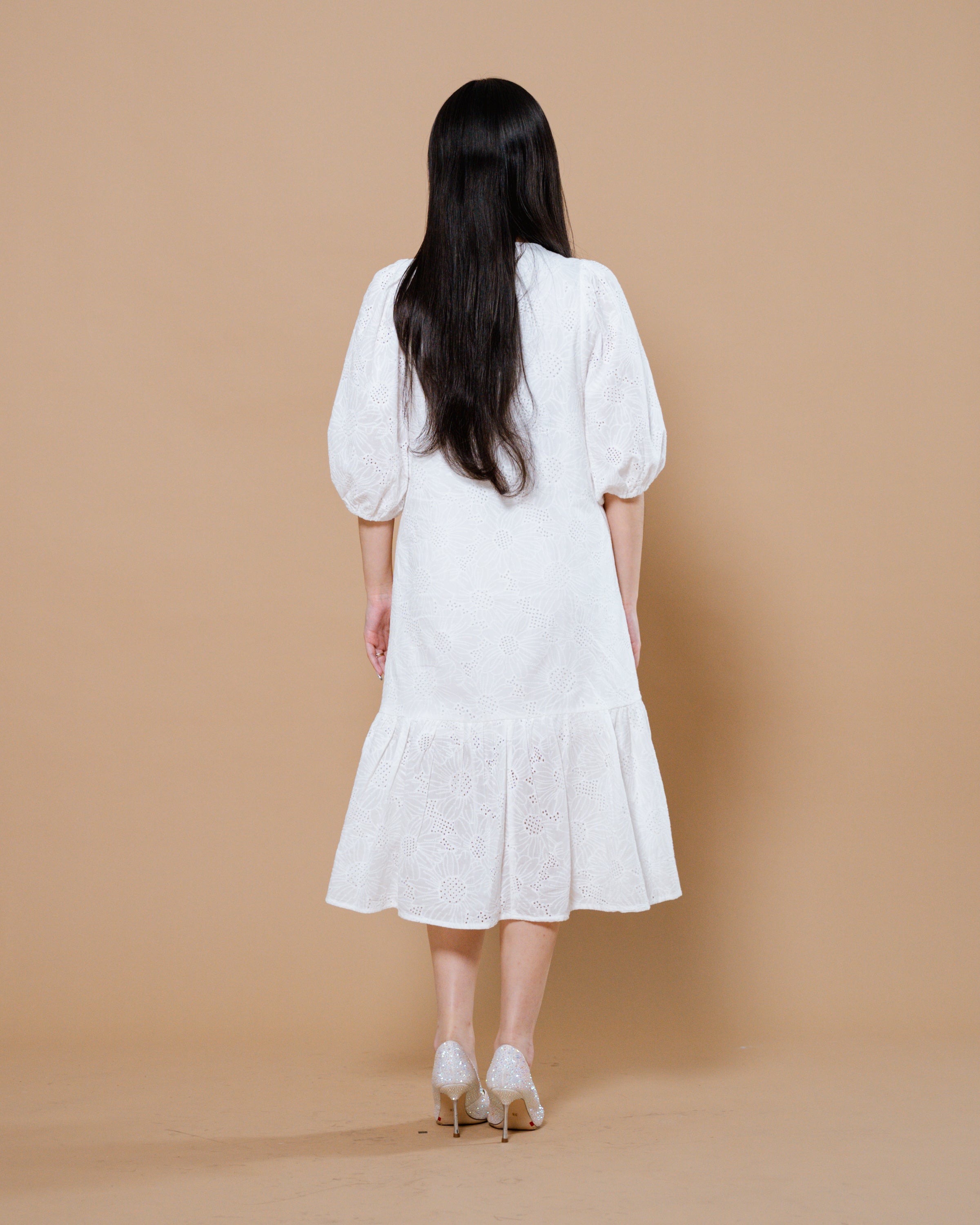 CNY Joyous Petals Dress White