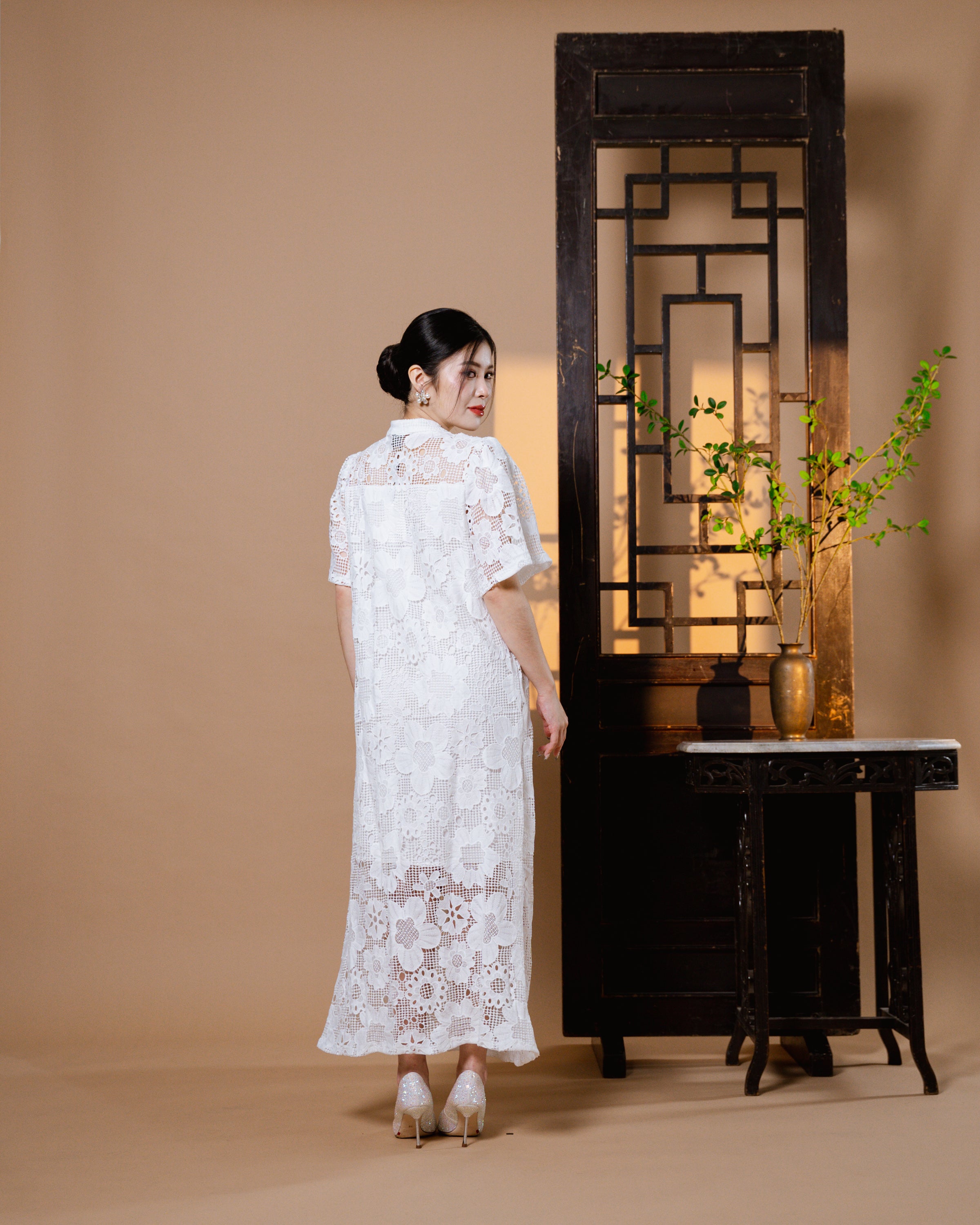 CNY Floral Fortune Dress White