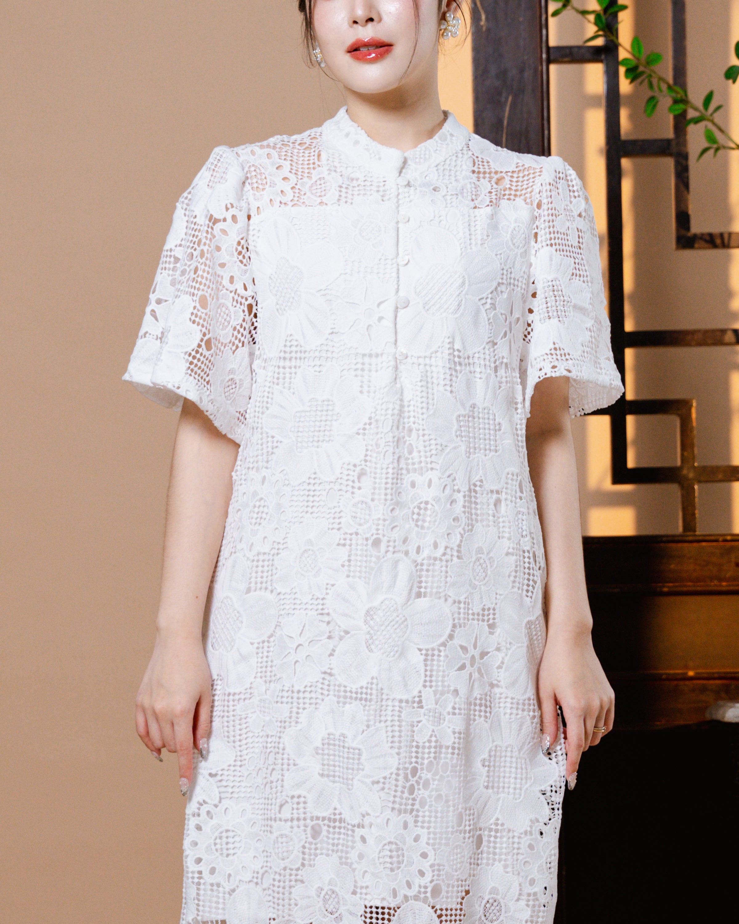 CNY Floral Fortune Dress White