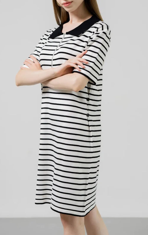 Audrey Dress White Striped