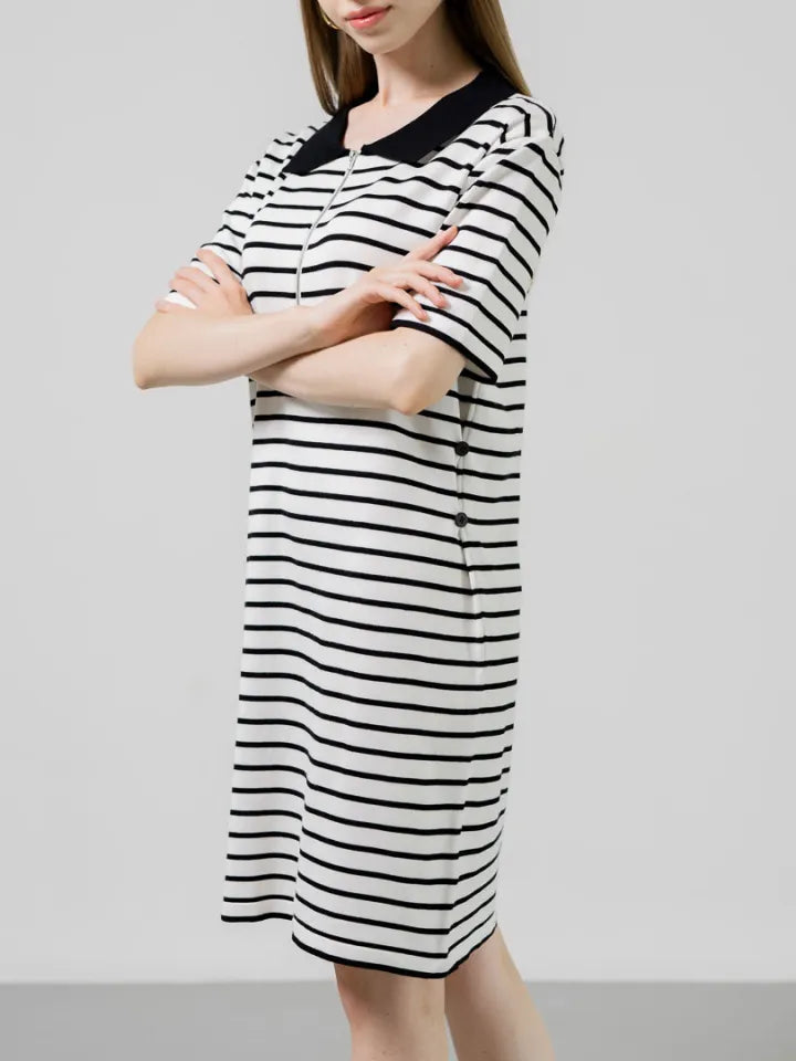 Audrey Dress White Striped