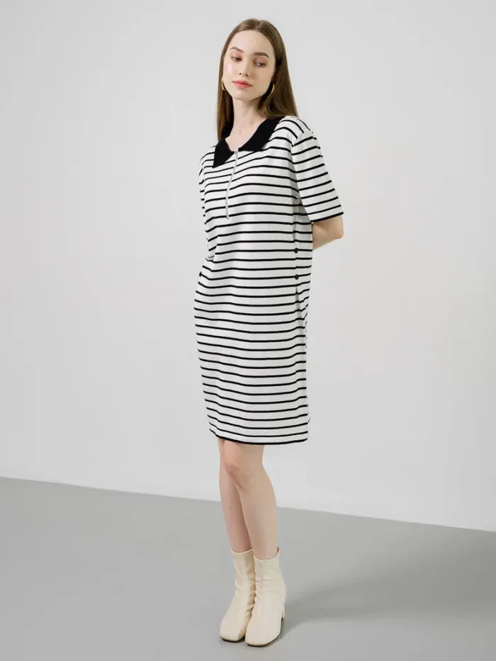 Audrey Dress White Striped