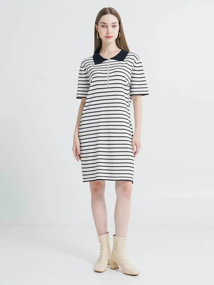 Audrey Dress White Striped