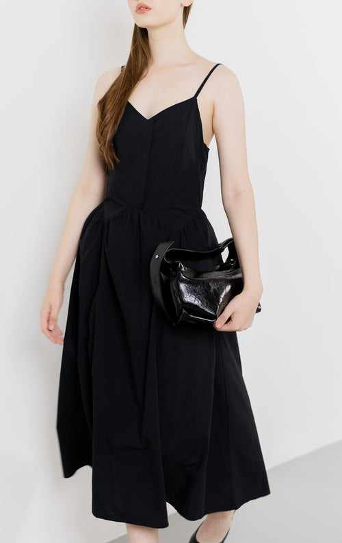 Eliana Strap Black Dress –  Gaun Midi Wanita Kekinian