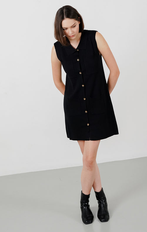 Mileya Knit Dress Black