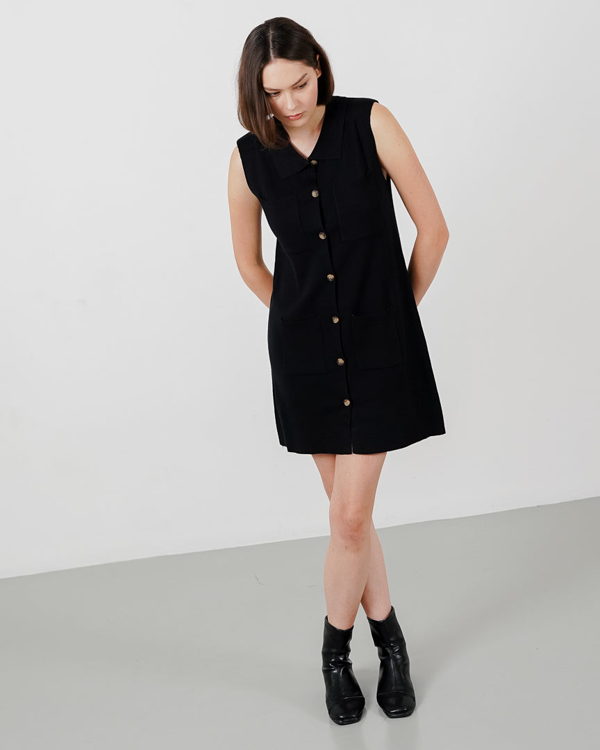 Mileya Knit Dress Black