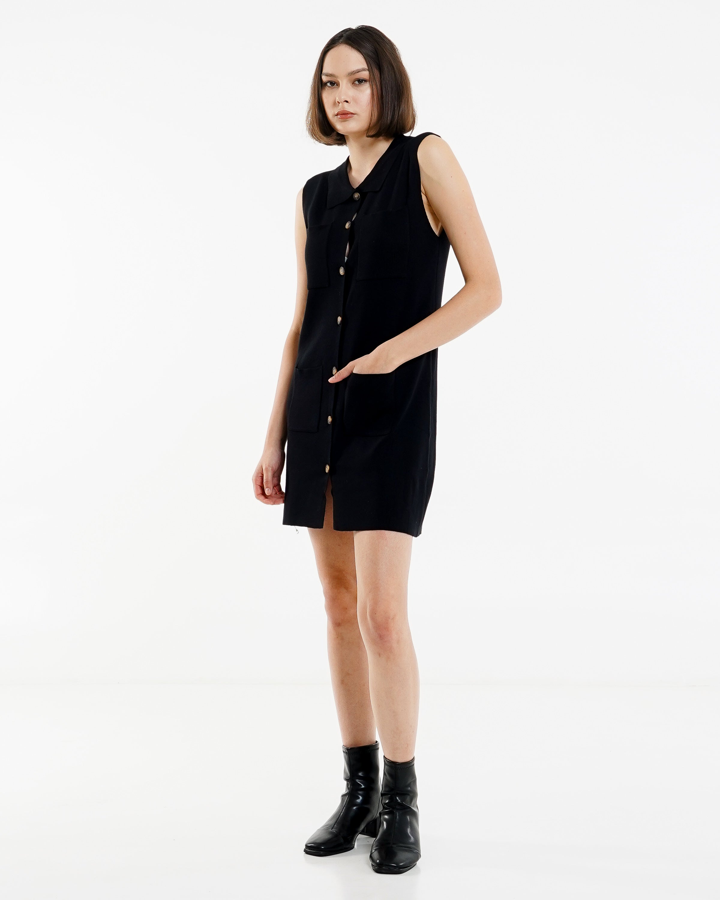 Mileya Knit Dress Black