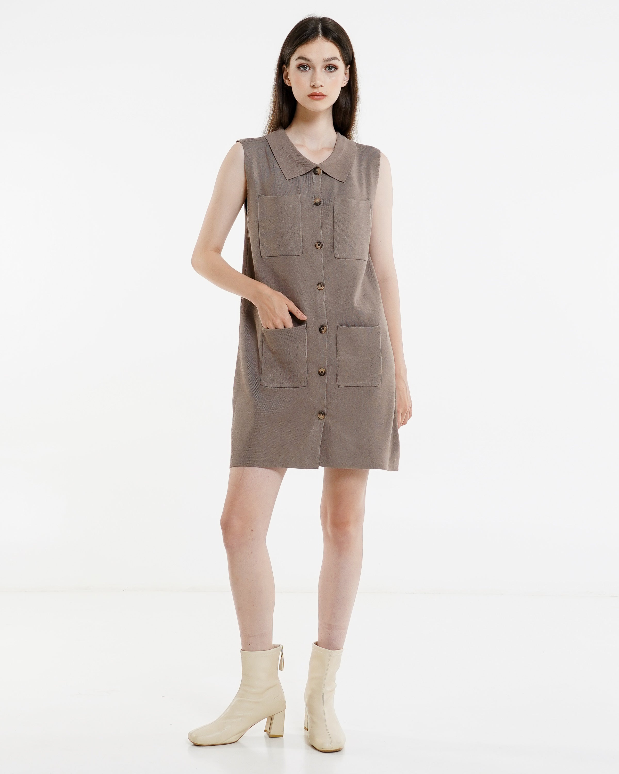 Mileya Knit Dress Brown