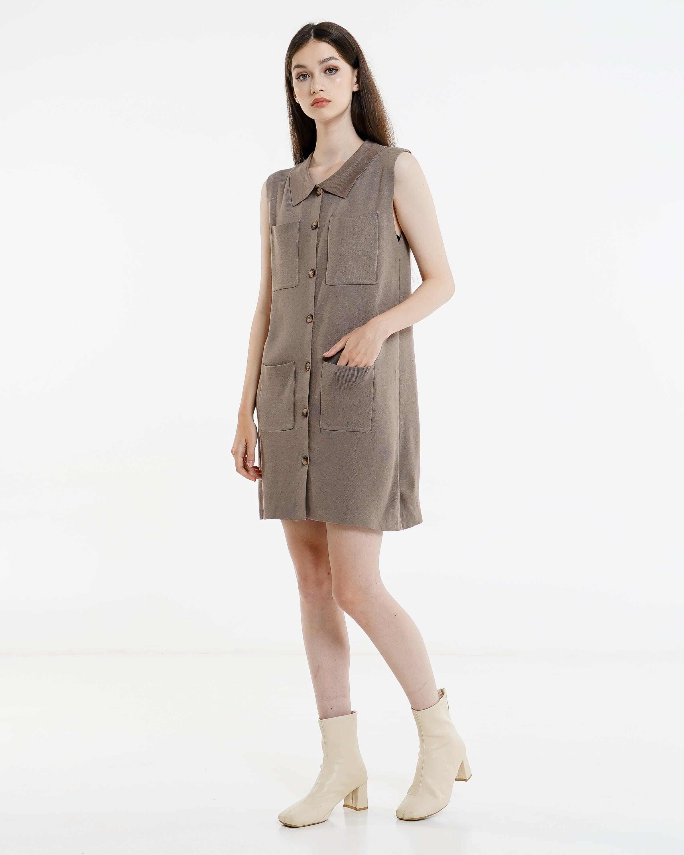 Mileya Knit Dress Brown