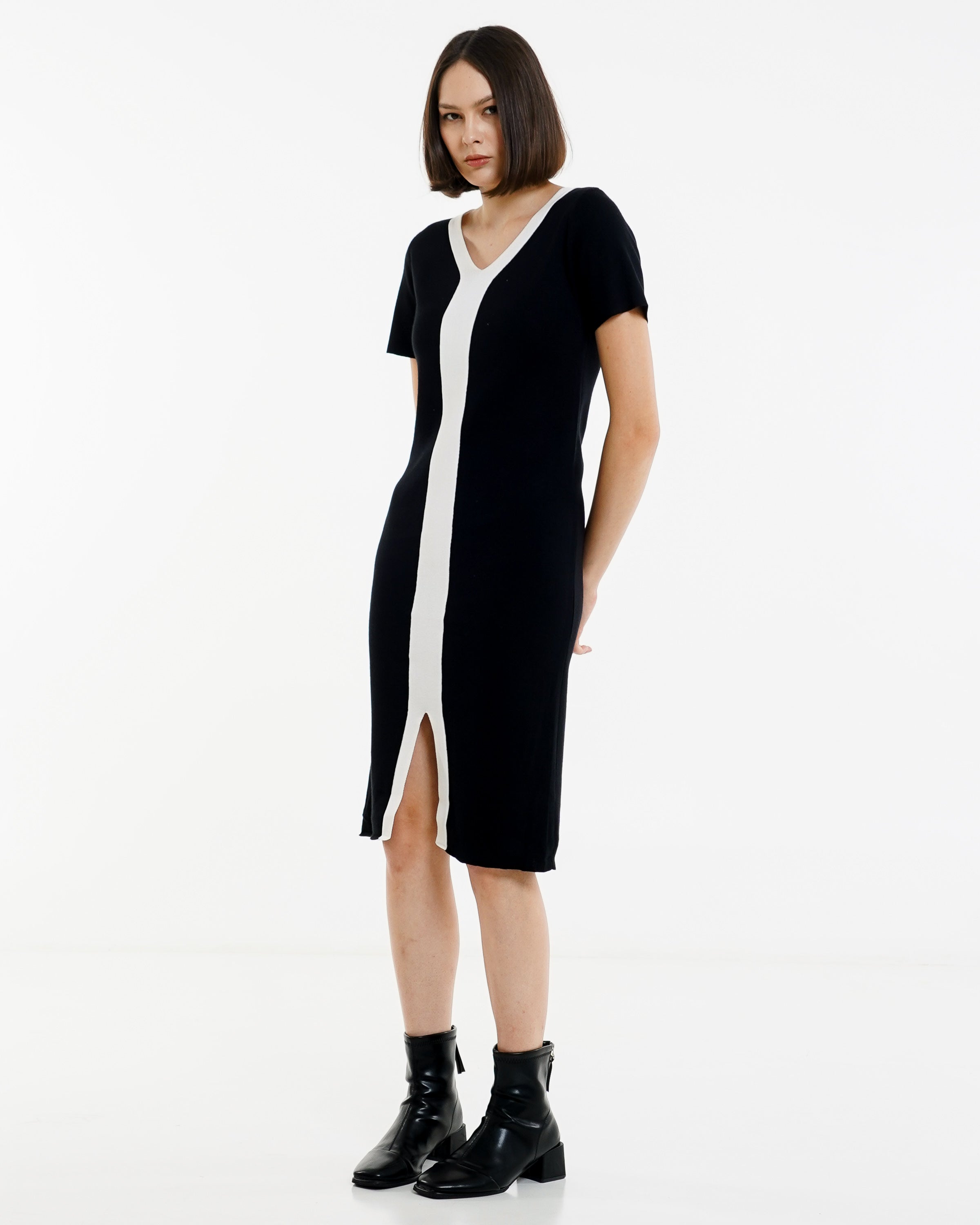 Marcelina Knit Dress Black