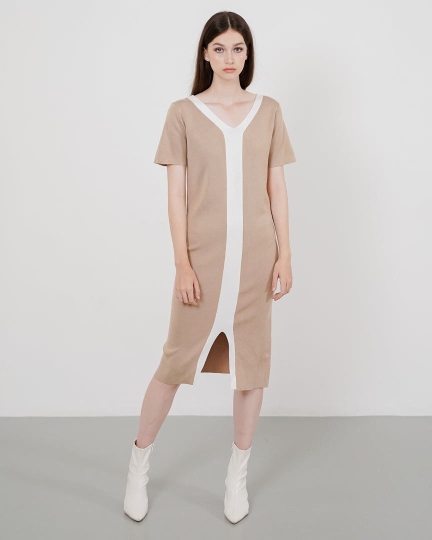 Marcelina Knit Dress Taupe