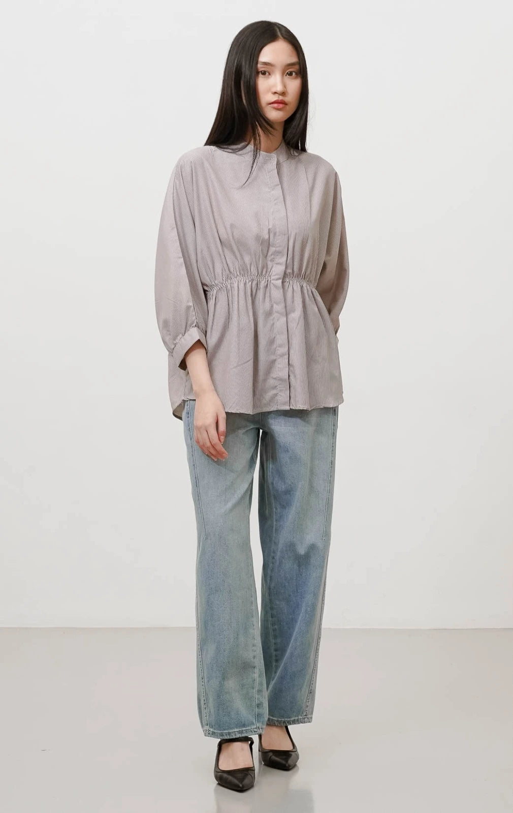 Ginera Top Brown Striped