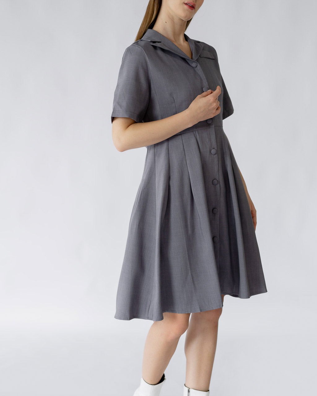 Glena Mini Relaaxed Grey Dress - 787307