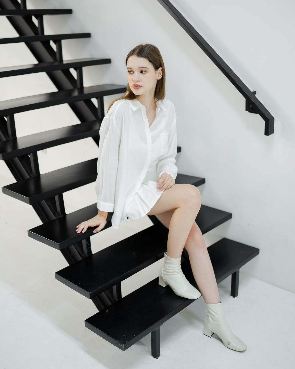 Yurie Oversized Sheer White Shirt – 186394