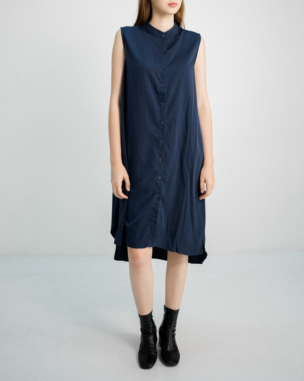 Jasmine Sleeveless Long Dress Navy - 786941