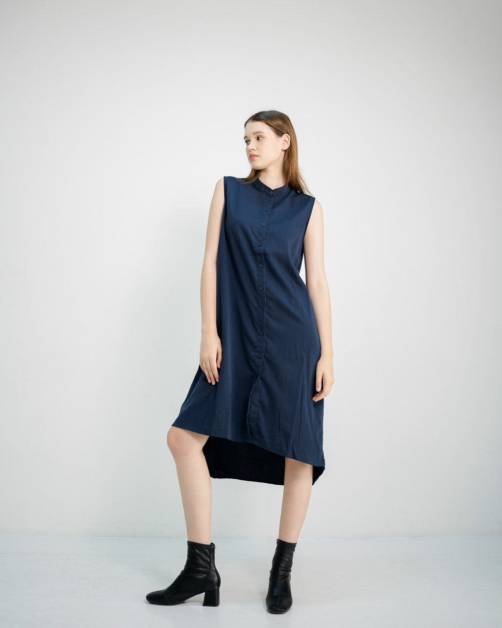 Jasmine Sleeveless Long Dress Navy - 786941