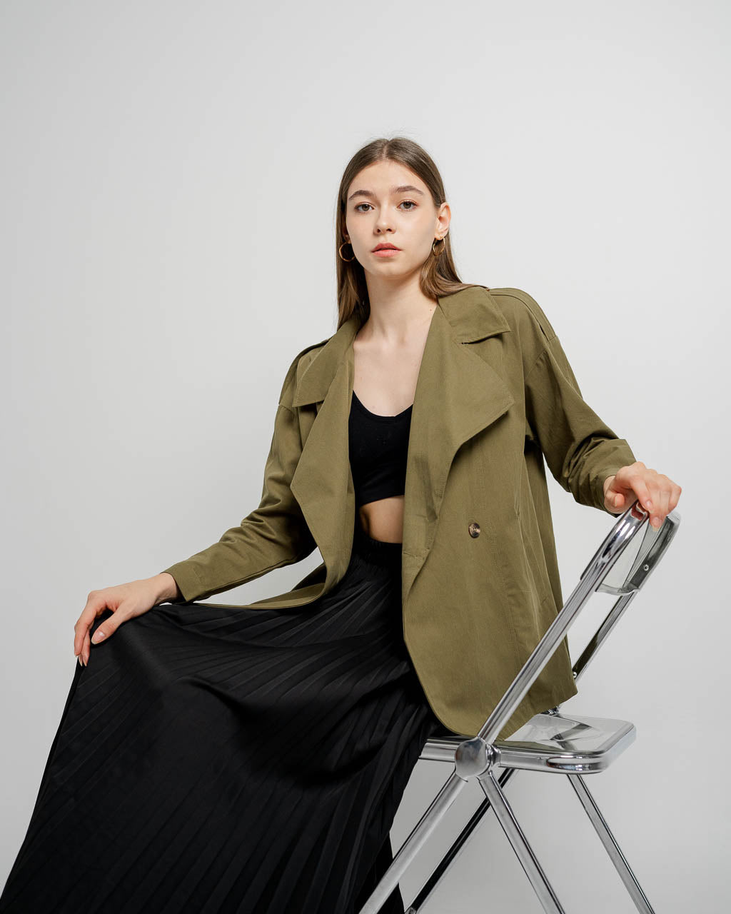 Jorden Oversized Trench Army Outer – 187206