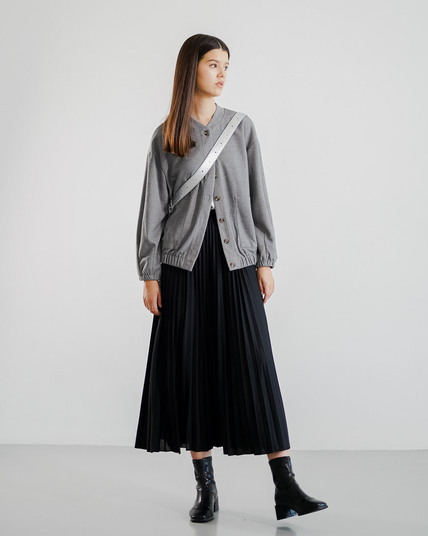 Azra Oversized Grey Outer - Baju Atasan Cardigan Wanita Kekinian - 190223 (RESTOCK)