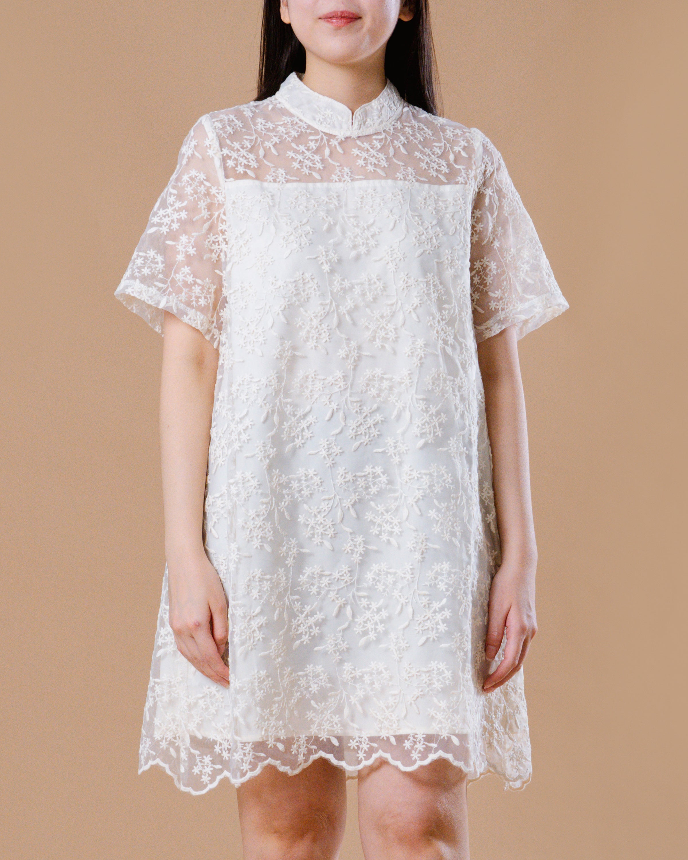 CNY Moonlite Petals Dress Ivory