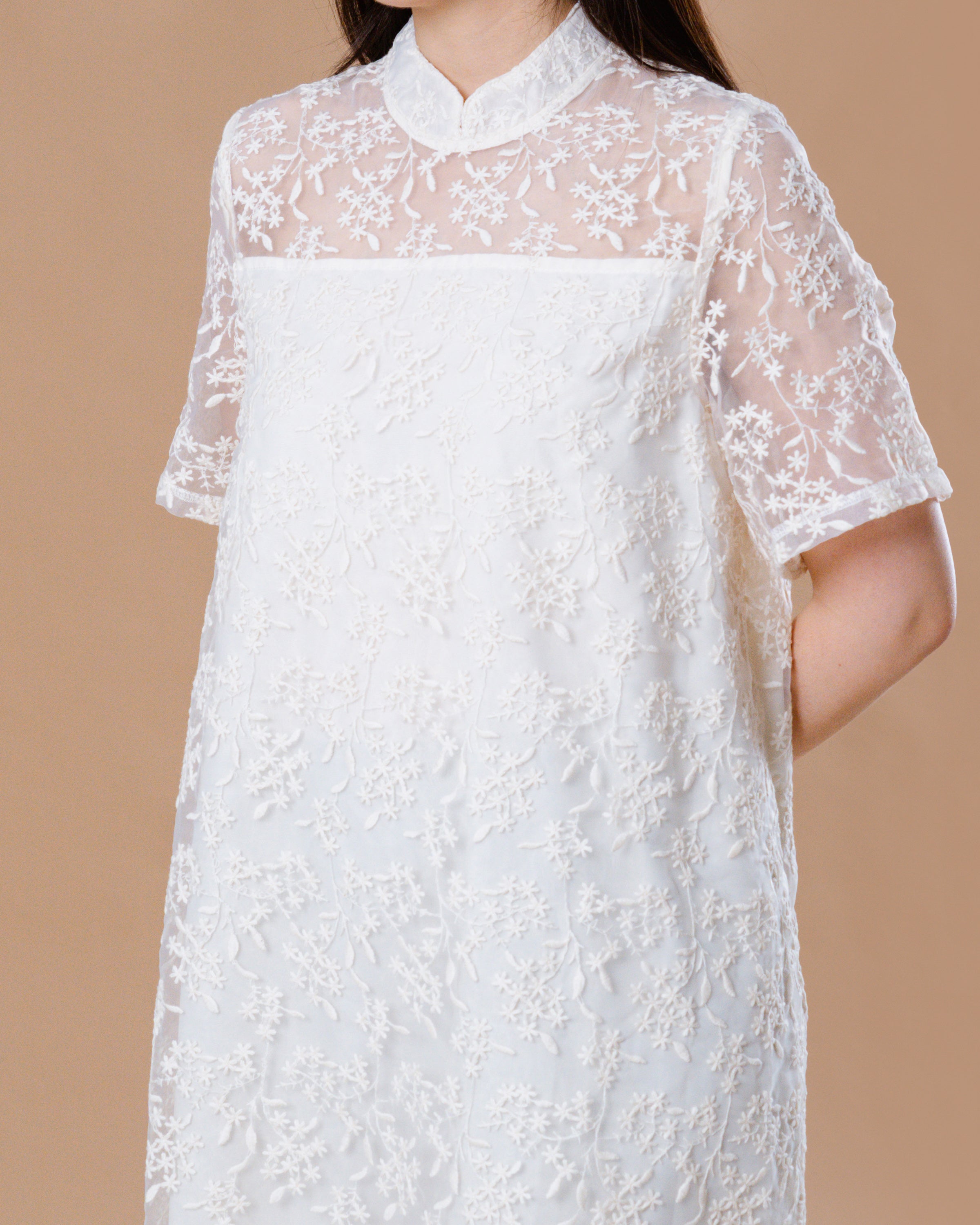 CNY Moonlite Petals Dress Ivory