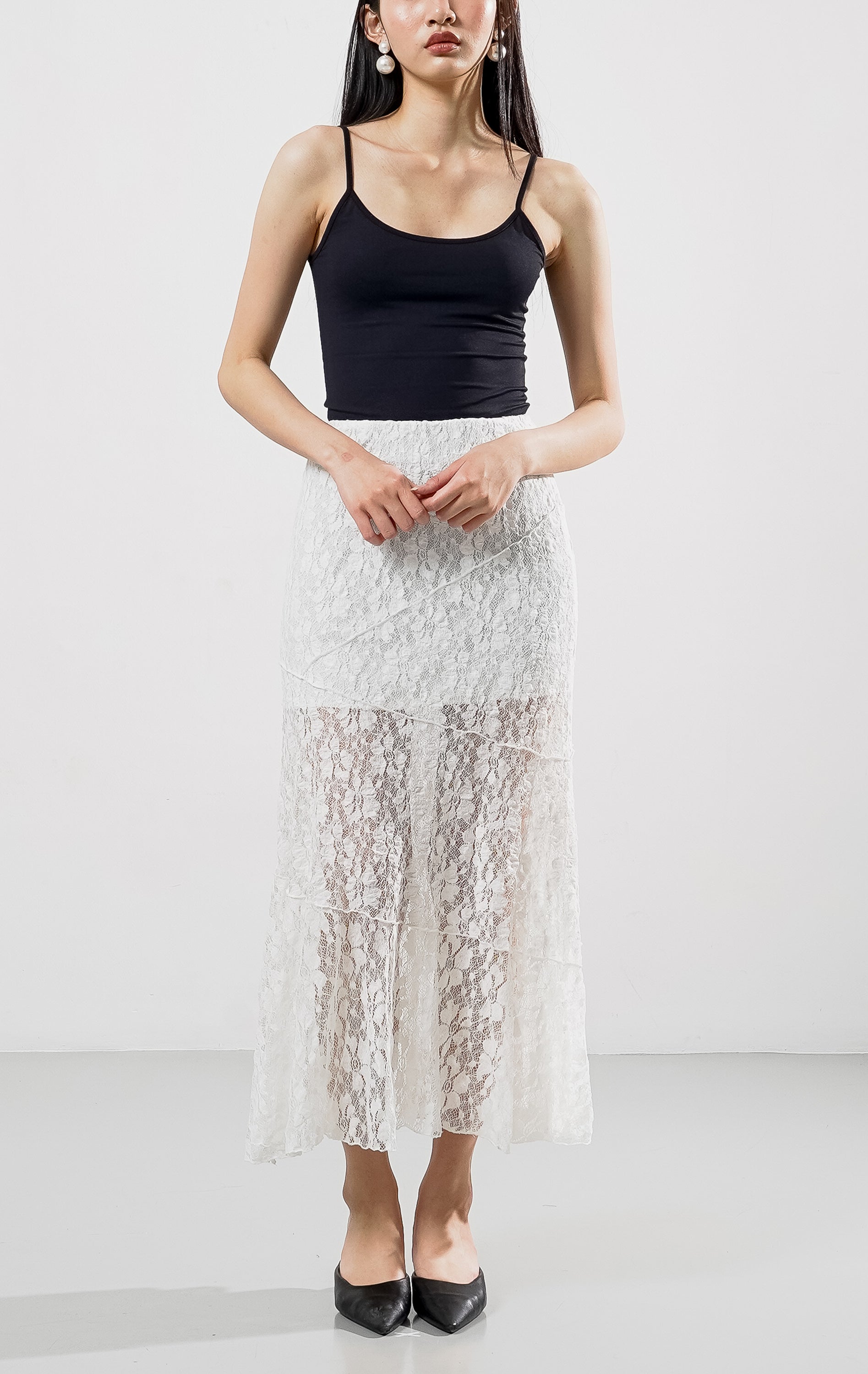 ES Illusion Skirt White