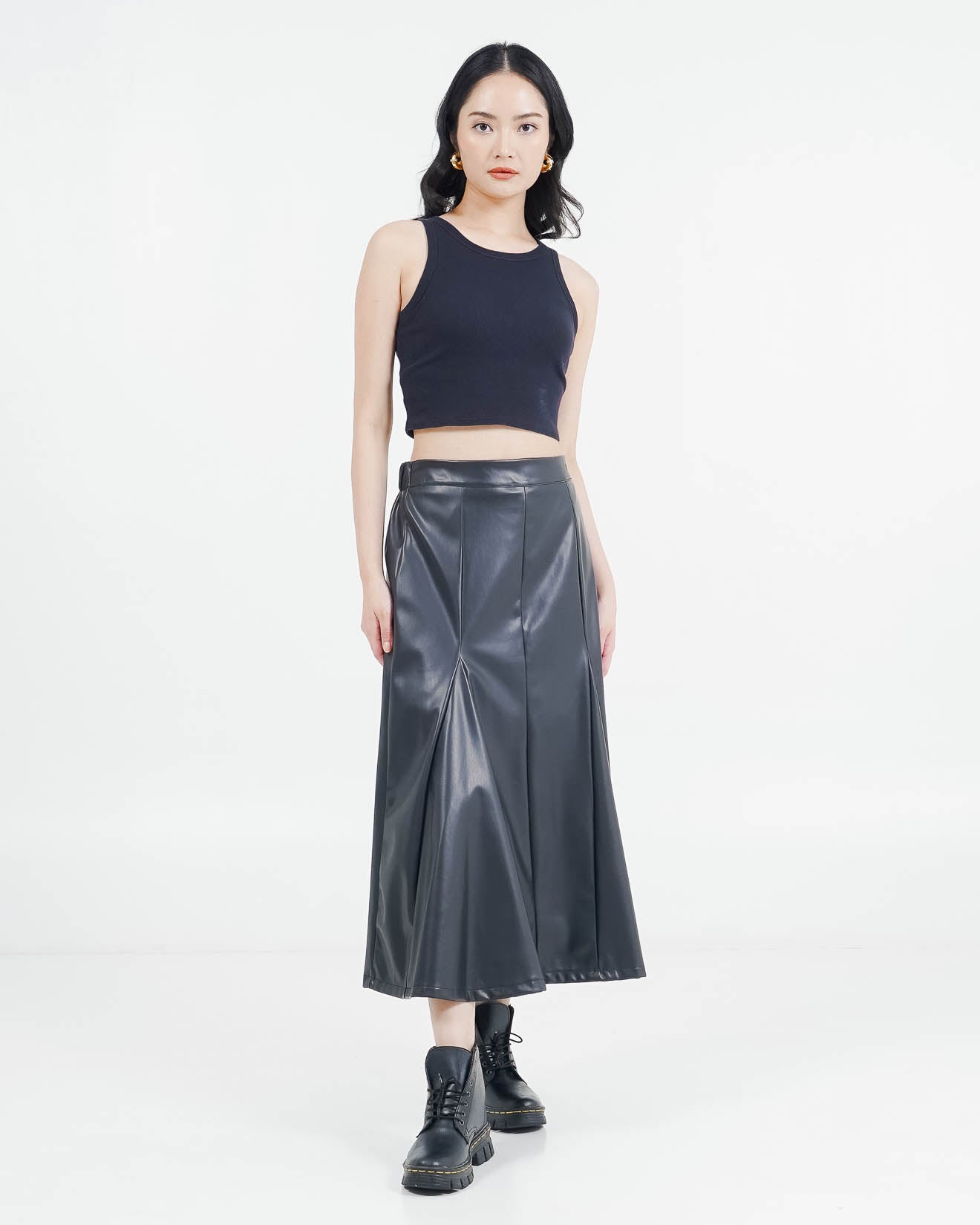 ES Revel Leather Skirt Black