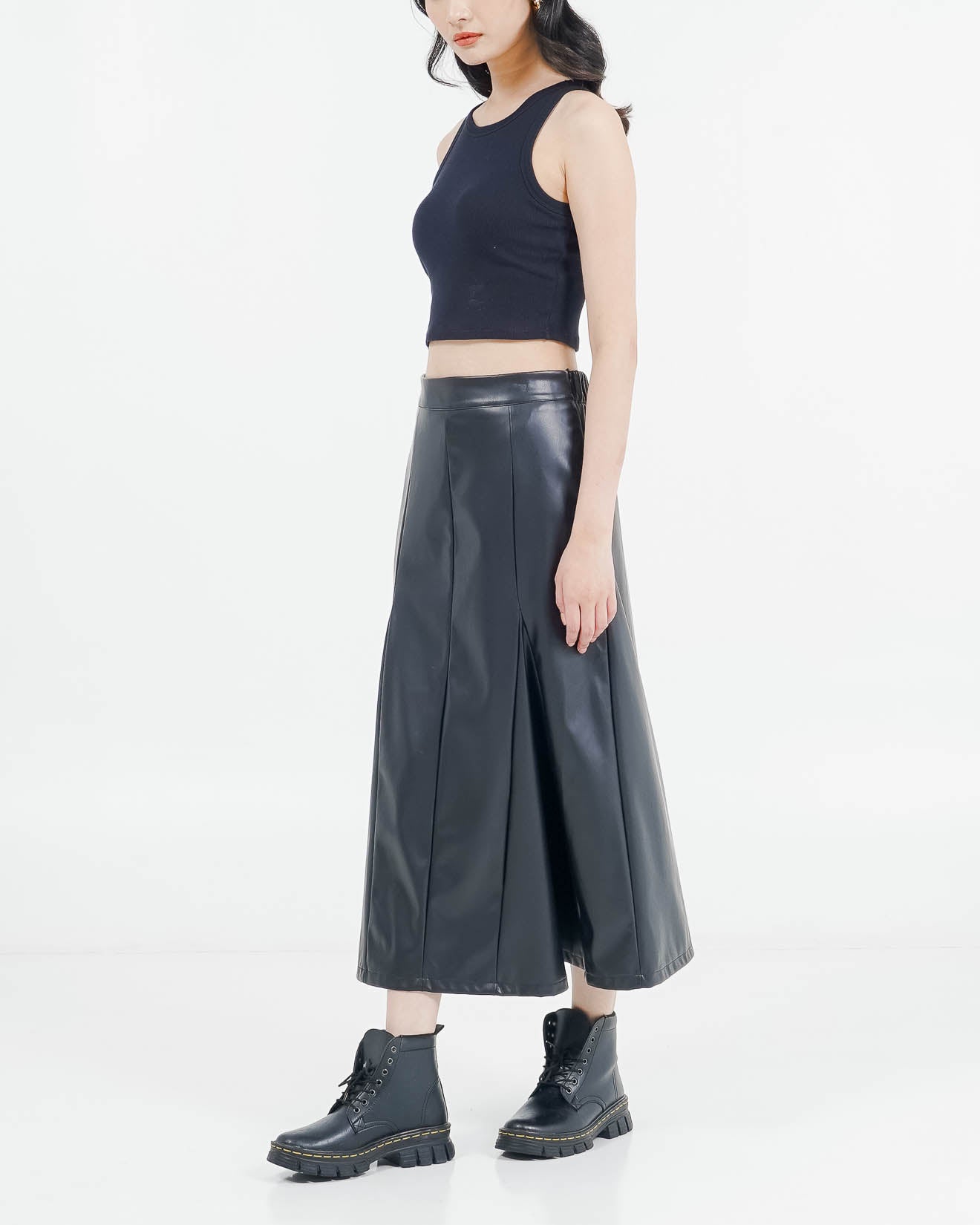 ES Revel Leather Skirt Black