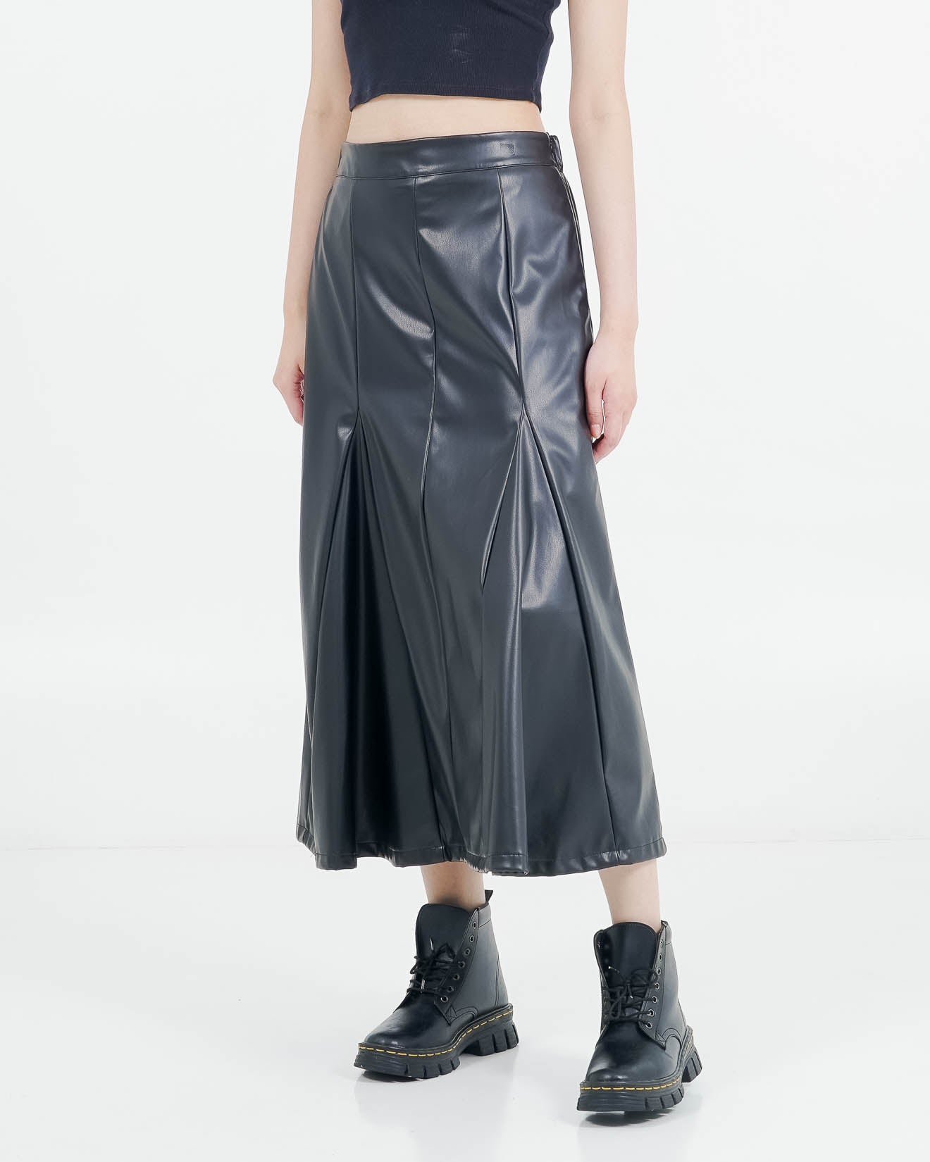 ES Revel Leather Skirt Black