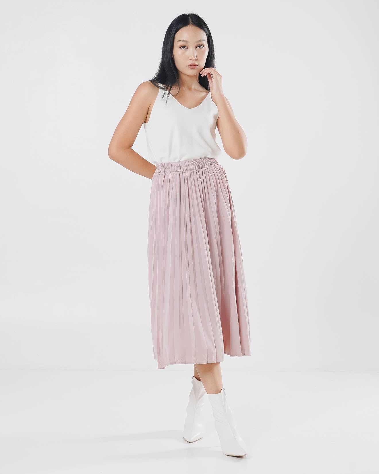 Larissa Pleats Skirt Pink  – Rok Kekinian Wanita ( RESTOCK )