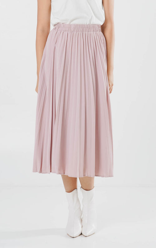 Larissa Pleats Skirt Pink  – Rok Kekinian Wanita ( RESTOCK )