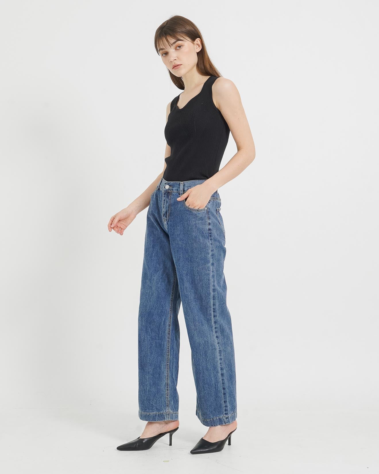 Zayn Straight Oversized Denim Pants - Celana Panjang Casual Wanita - 289800