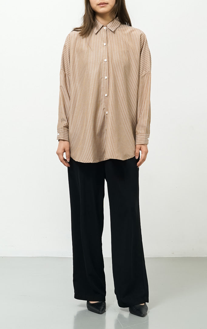 Dayle Top Brown Stripe