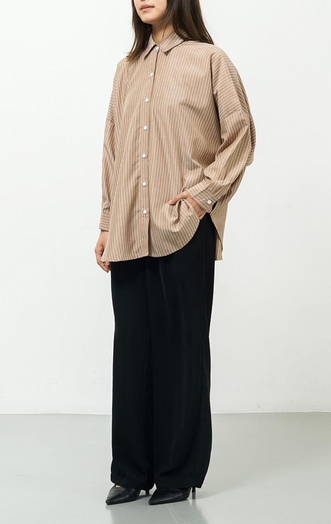Dayle Top Brown Stripe