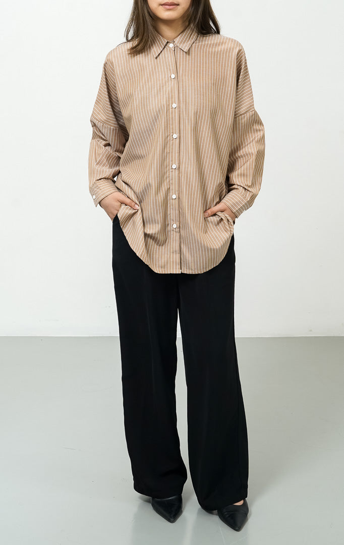 Dayle Top Brown Stripe