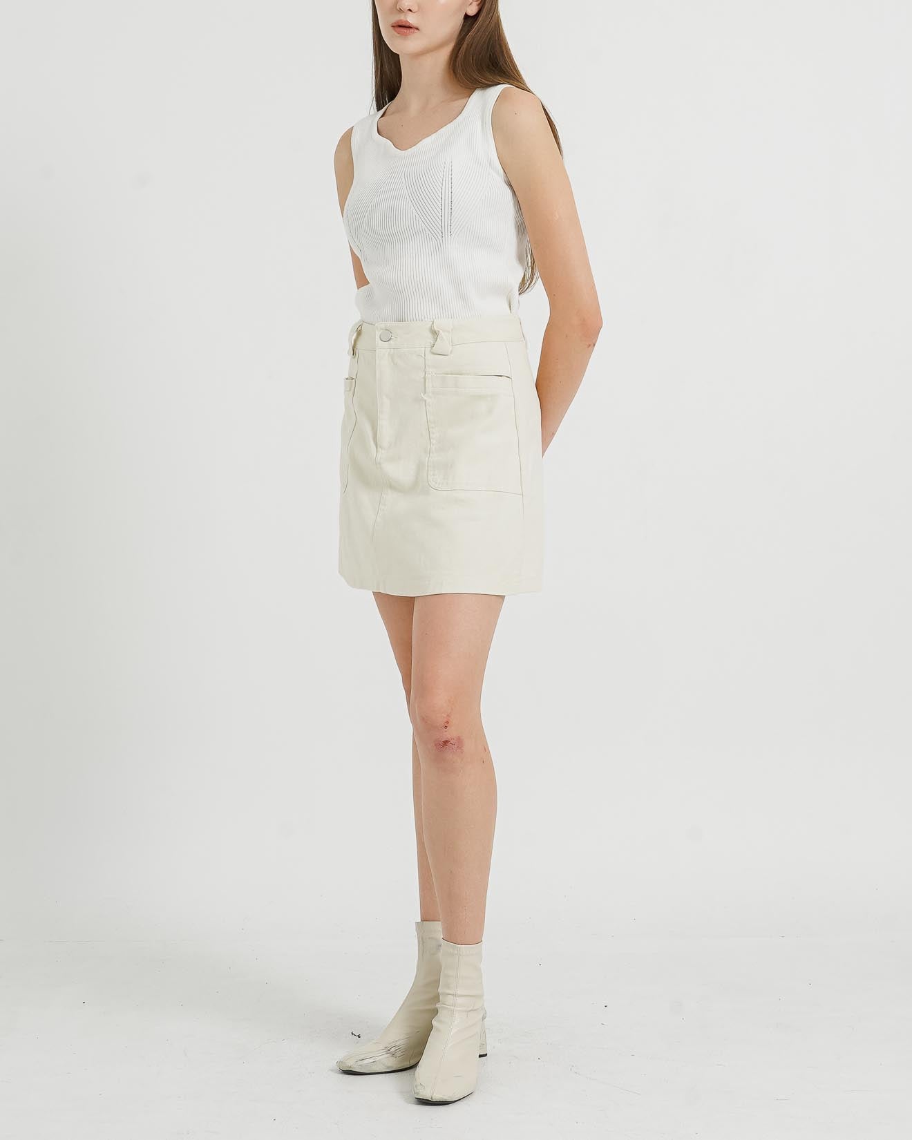 Roxy A-Line Denim Ivory Skort- Rok Celana Wanita Modis - 289512