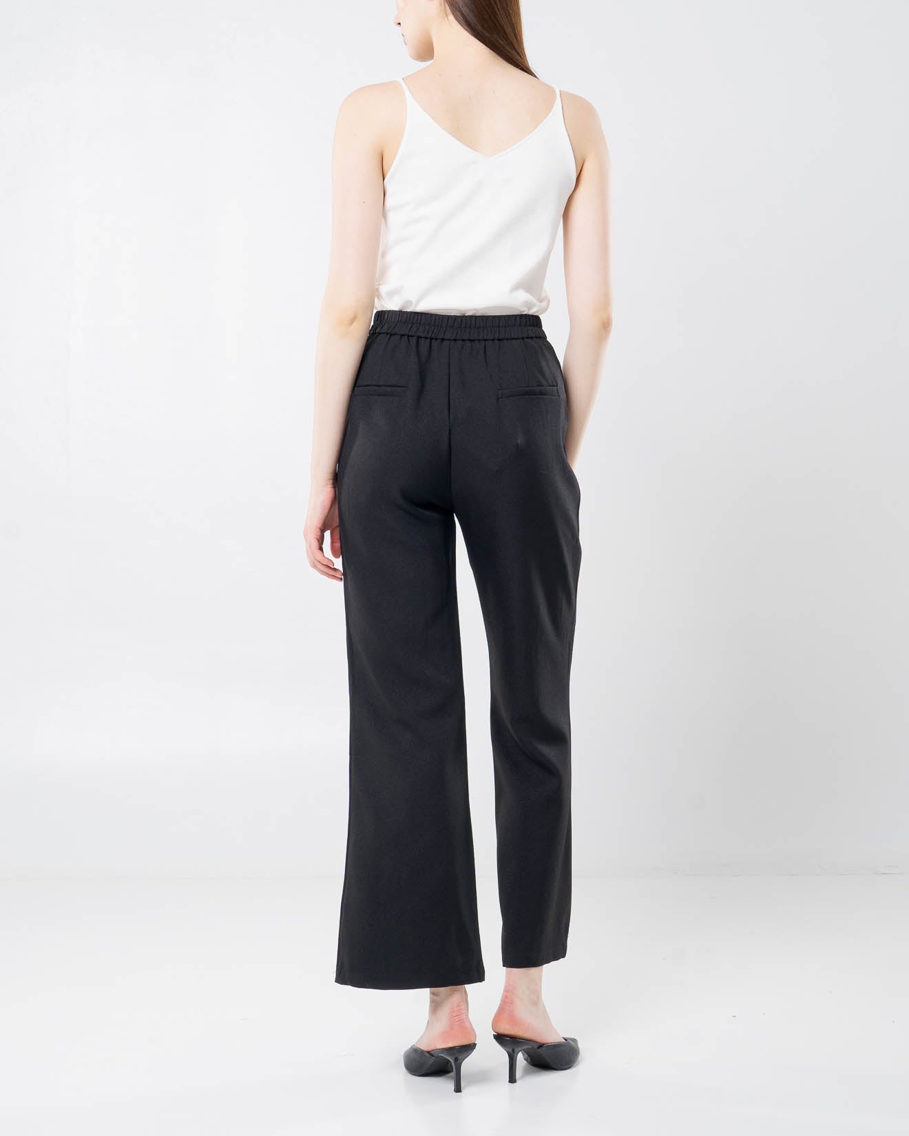 Leonardo Double Button Wide Pants Black - Celana Panjang Wanita - 288921