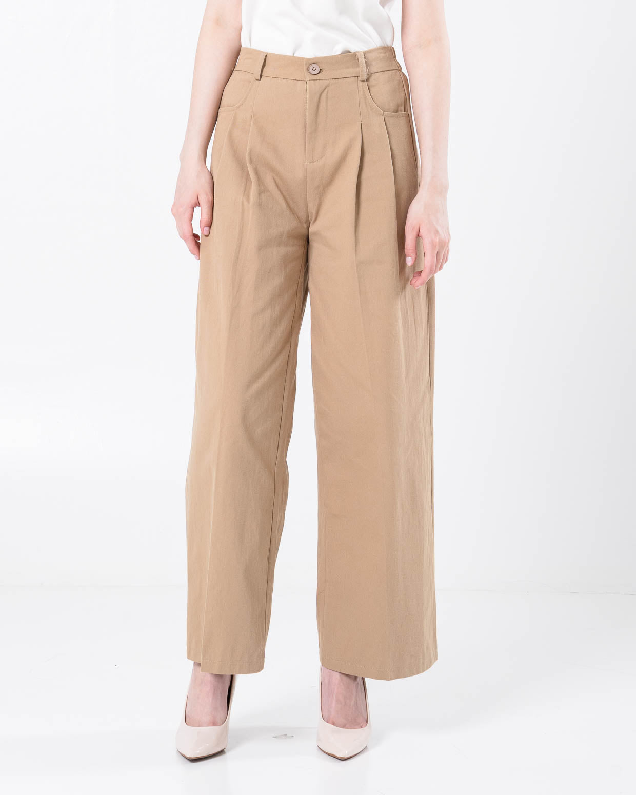 Cecilio Straight Cotton Brown Pants – Celana panjang Wanita - 289518