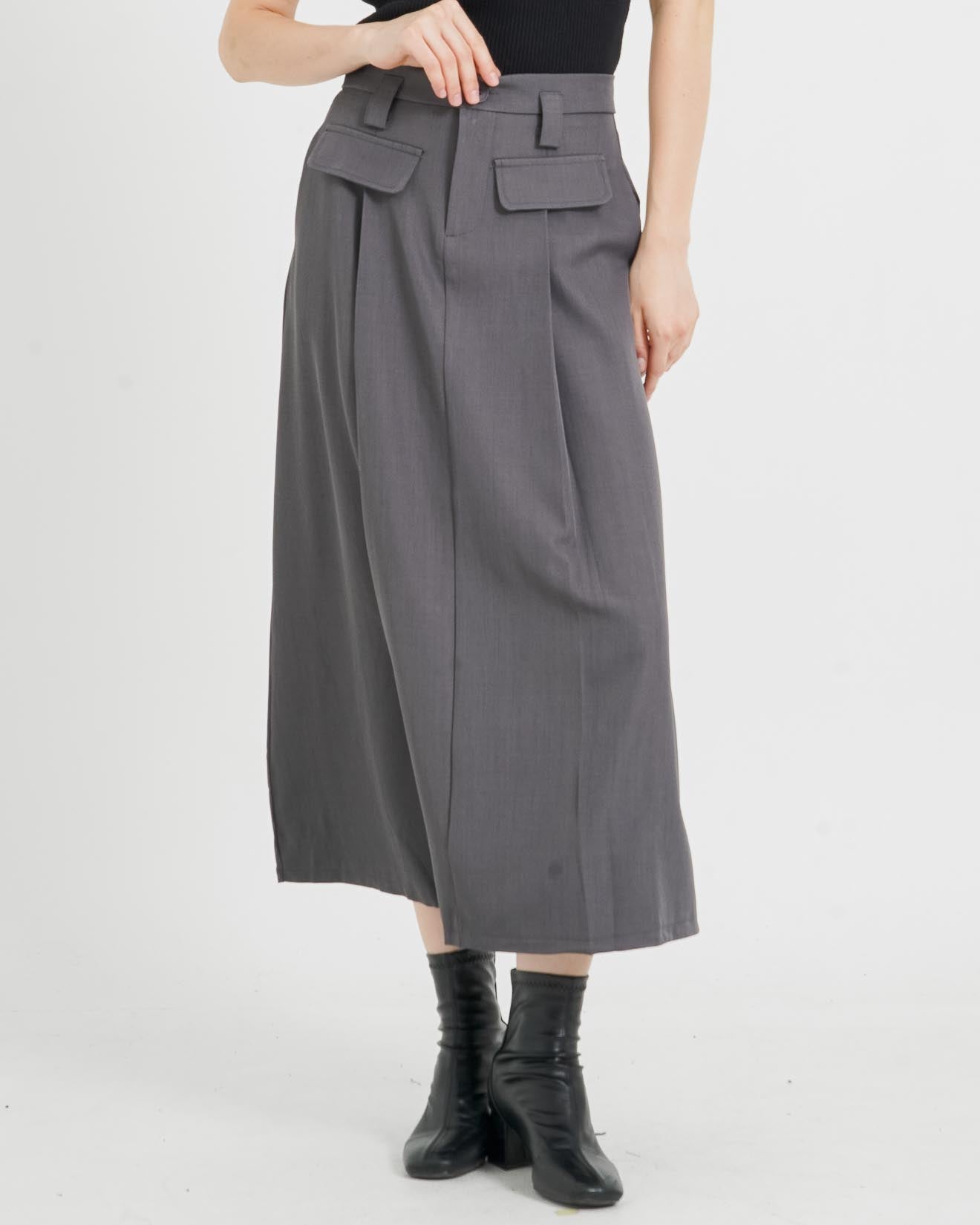 Callie Boxy Grey Skirt - Rok Panjang Wanita - 289514