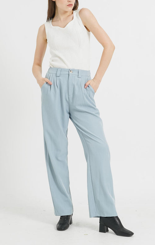 Claude Straight Blue Pants - Celana Panjang Wanita - 288929