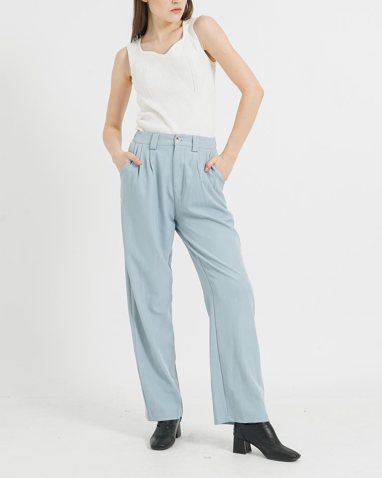 Claude Straight Blue Pants - Celana Panjang Wanita - 288929