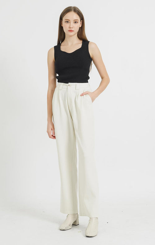 Claude Straight Ivory Pants  - Celana Formal Wanita - 288928