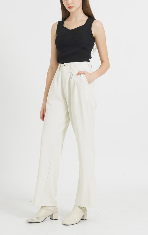Claude Straight Ivory Pants  - Celana Formal Wanita - 288928