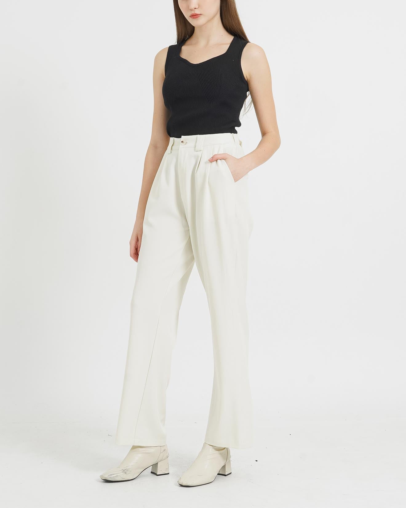 Claude Straight Ivory Pants  - Celana Formal Wanita - 288928