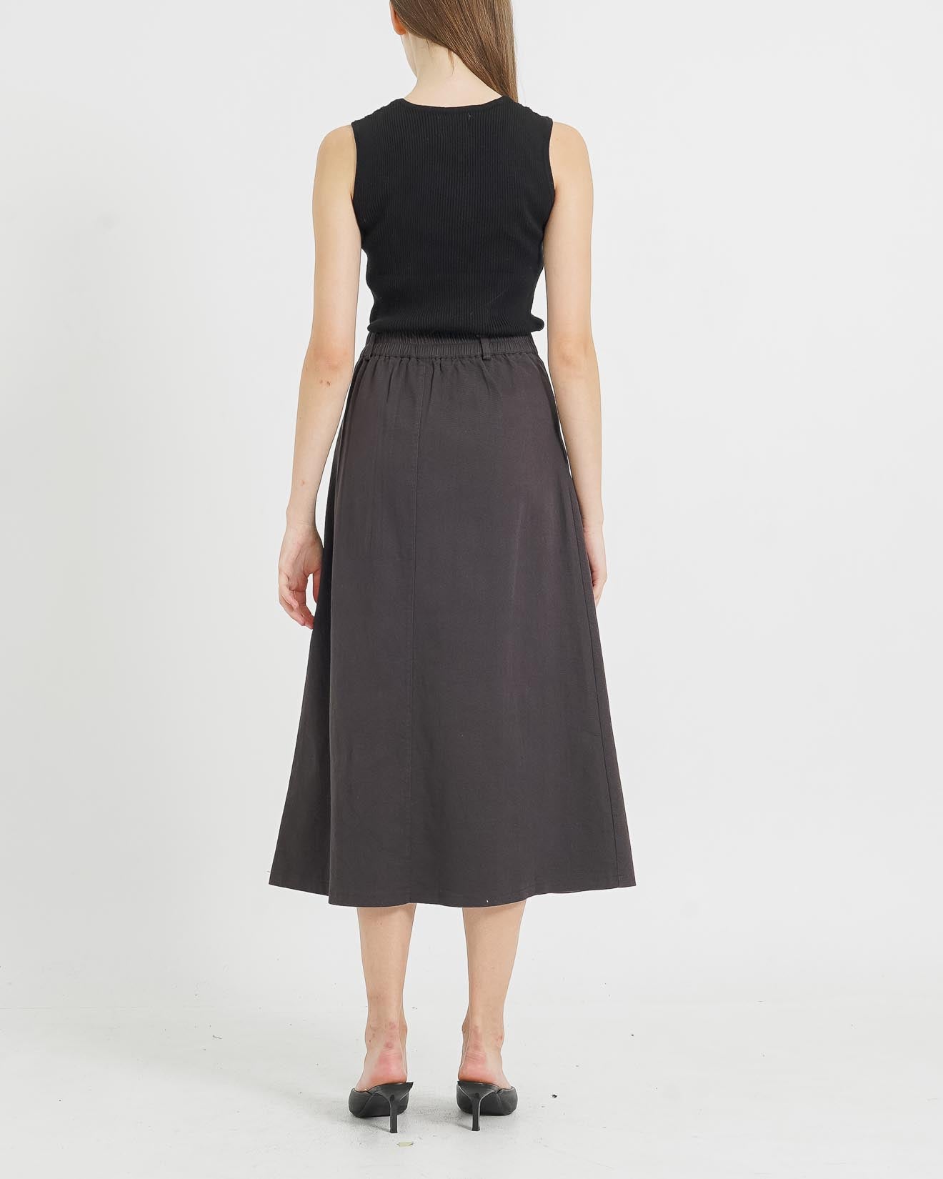 Katrina A-Line Denim Grey Skirt - Rok Wanita - 289504